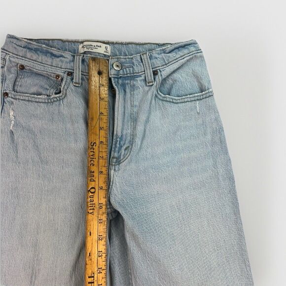 Abercrombie & Fitch 90’s Relaxed High Rise Jeans Womens Size 27/ 4 Long Wide Leg - Picture 5 of 10